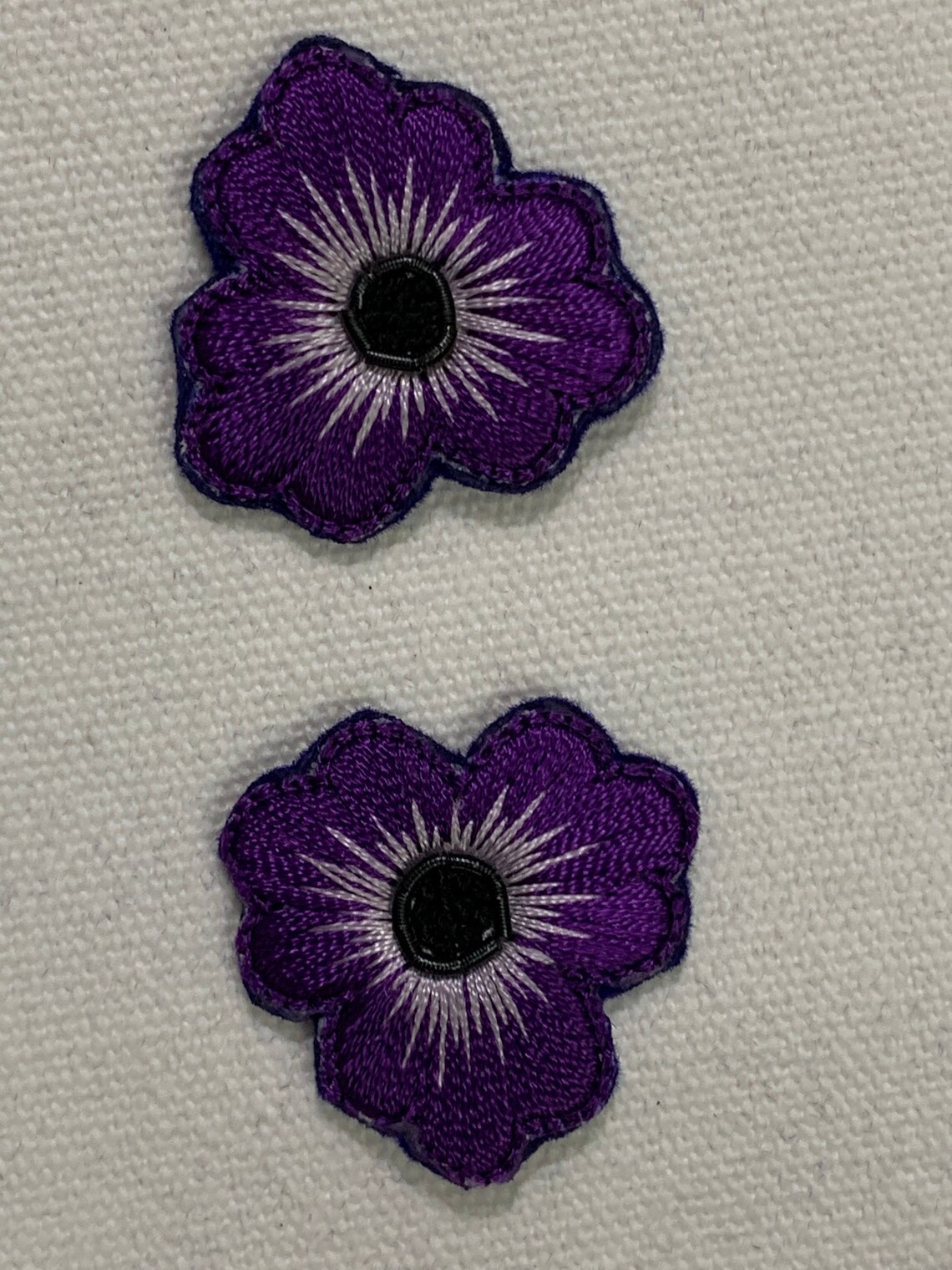 Purple flower embroidery 5 pieces  etsy