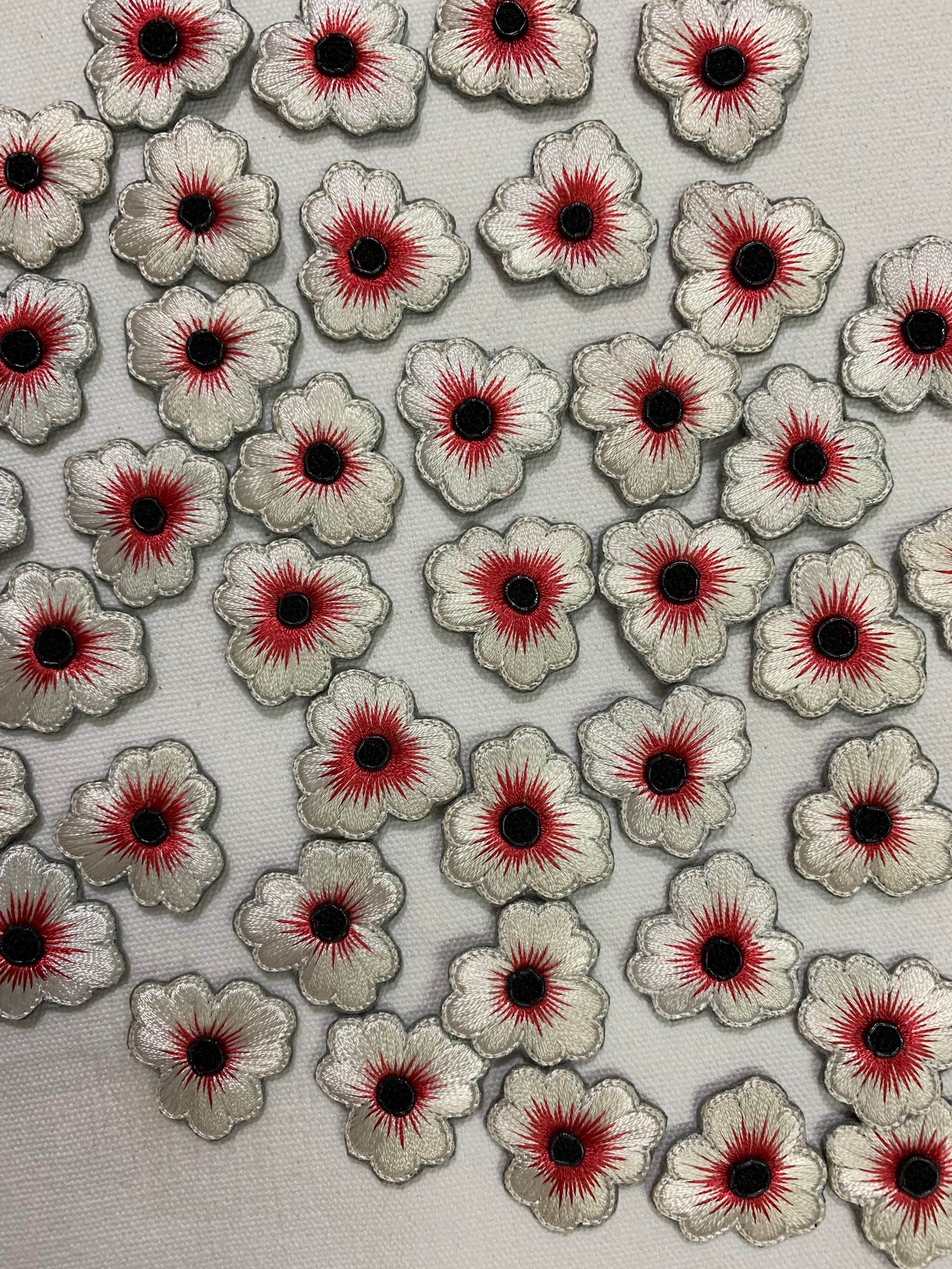 White flower embroidery 5 Pieces Etsy