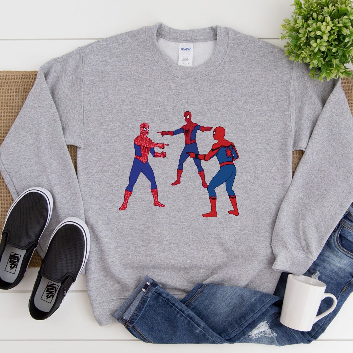 Discover Triple Spiderman Sweatshirt, Peter Parker Jumper, Tom Holland Sweatshirt