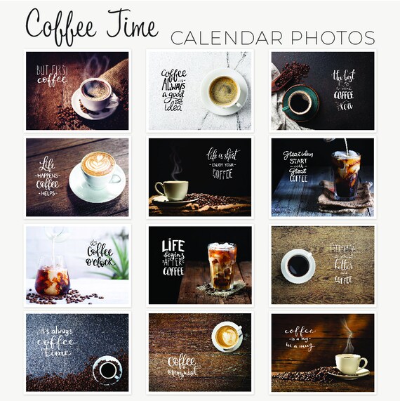 Coffee Calendar 2023 2023 Coffee Time Calendar Coffee Lovers Quote Calendar 12 | Etsy