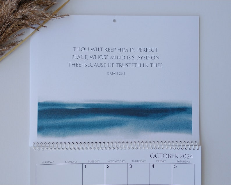 2025 Blue Watercolor Scripture Calendar, the Lord is Good Etsy