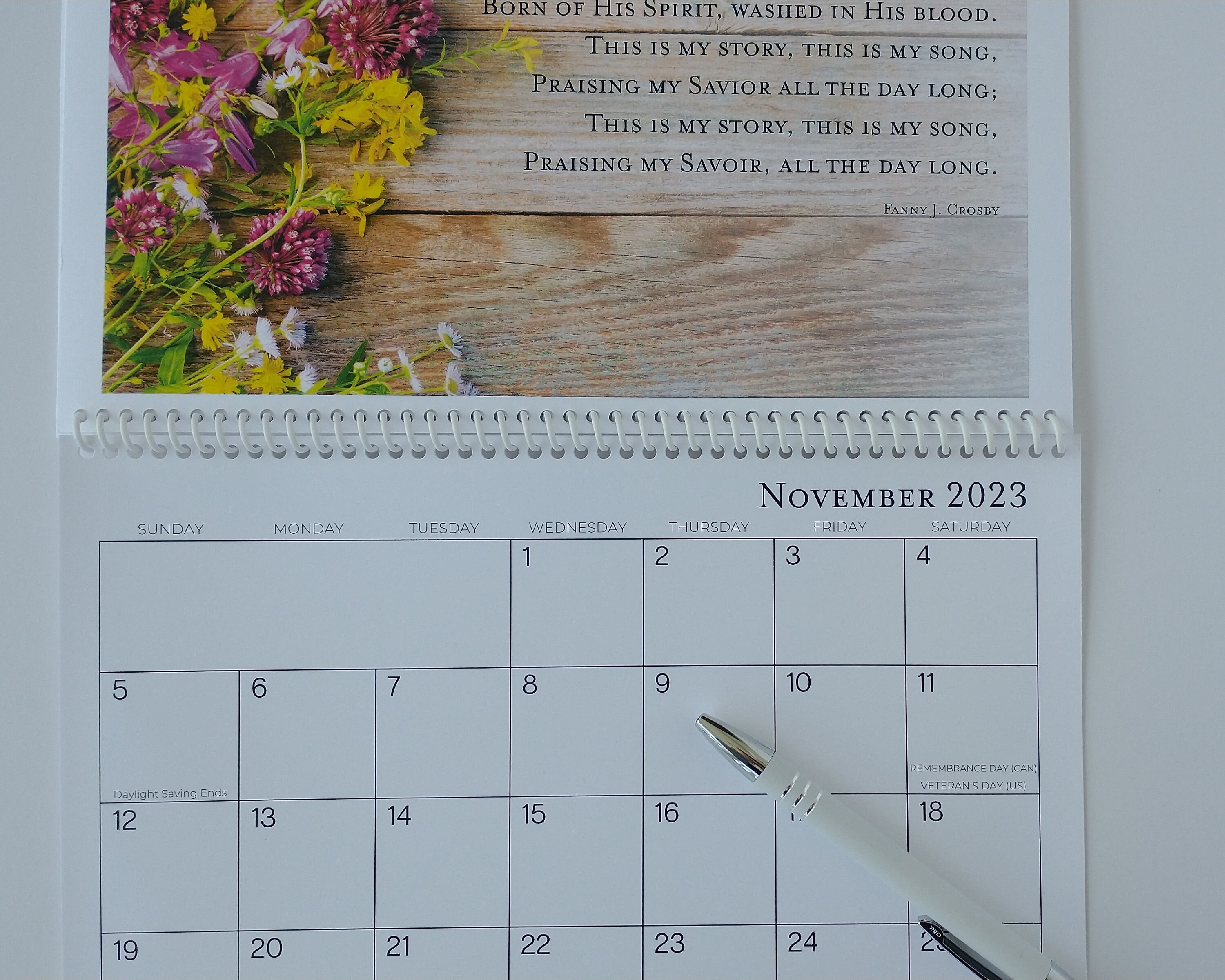 2025 Wildflower Hymn Calendar, Rock of Ages Etsy