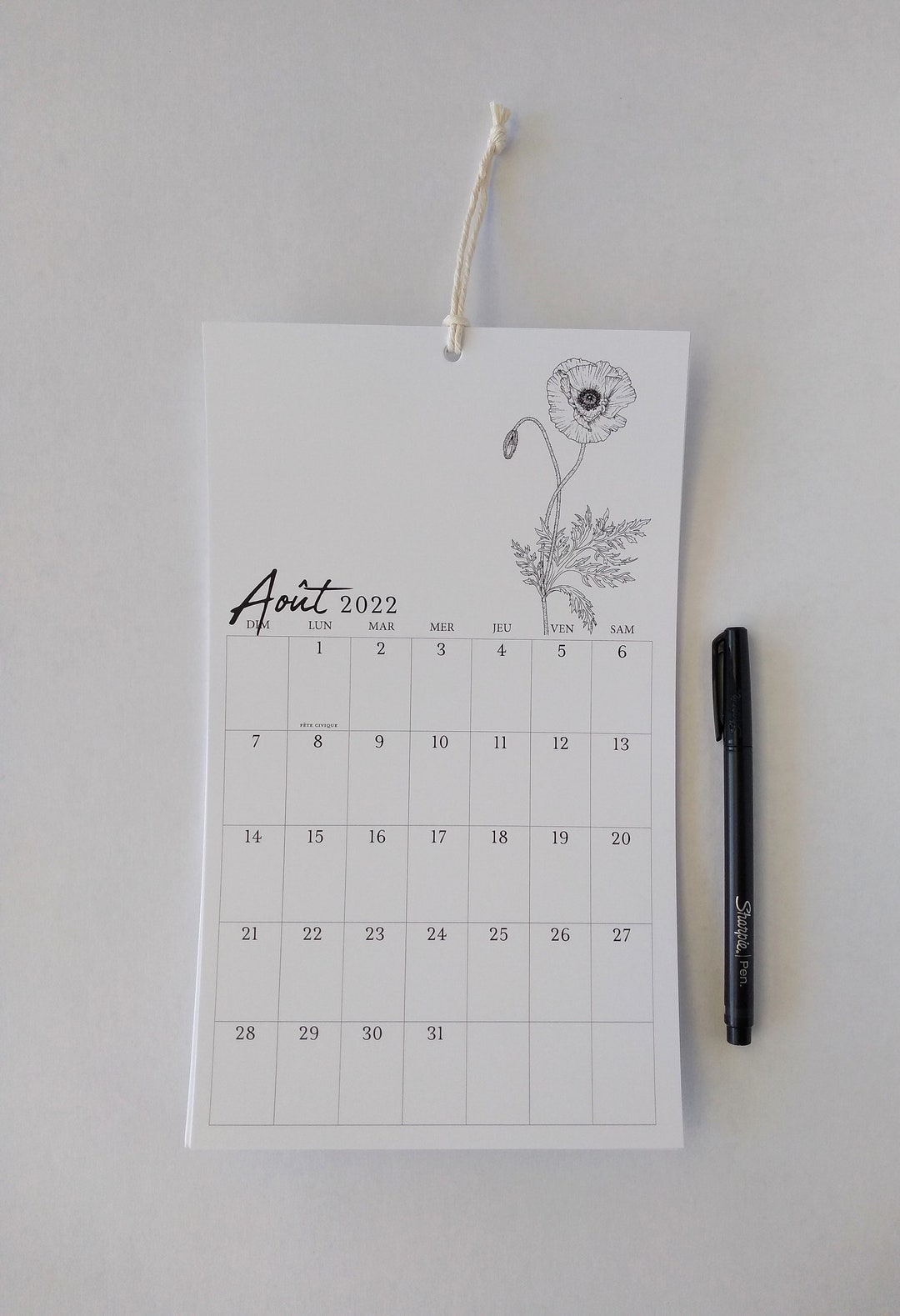 French 2024 NATURE'S GRACE Collection Wall Calendar in a Etsy