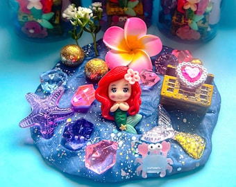 Mermaid 8 oz. Play Dough Jar,Play Dough kit, Party Favors,Goodie Bags, Girls Gift,girls present,sensory kit,stocking stuffers, stress relief