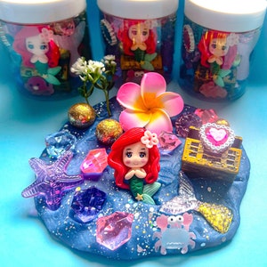 Mermaid 8 oz. Play Dough Jar, Play Dough kit, Party Favors for Kids, Goodie Bags, Girls Gift, toddler present, sensory kit,stocking stuffers