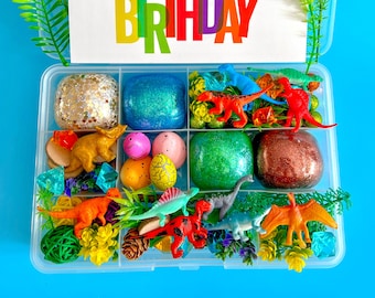 Dinosaur Play Dough Kit, Play Dough kit, Playdough kit, playdoh kit, play doh kit, Kids birthday gift, Busy Box, Sensory Kit, Kids gift,toy
