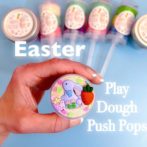 SHIPS TODAY!,Easter Play Dough Push Pops, Play Dough kit,gift for kids,Easter basket stuffers,Easter class favors, easter gifts for kids