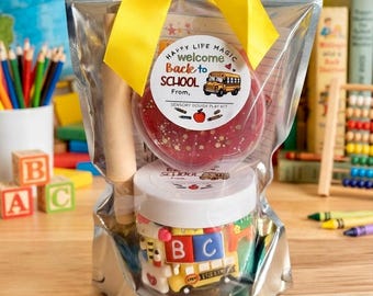 Back to School Sensory Play Dough Bundle Bag & Rolling Pin,goodie bags,dough activity craft, craft,party favor, Girl Boy Gift,Ready confetti