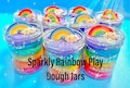 Rainbow Play dough Jars, Play dough kit,Party Favors for Kids, Goodie Bags Kids Birthday, Kids Birthday Party Favors, Playdoh, Gift for Kids