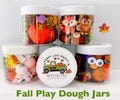 Fall Play Dough Sensory Jars, Autumn Play Dough Set, fall gift for kids, thanksgiving craft activity, party favors for kids, pumpkin patch