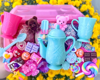 Mid Teddy Bear Tea Party,Play dough kit,Christmas Gift for Girls, Playdoh kit, Playdough sensory kit,kids gift girl,Christmas Gifts toddlers