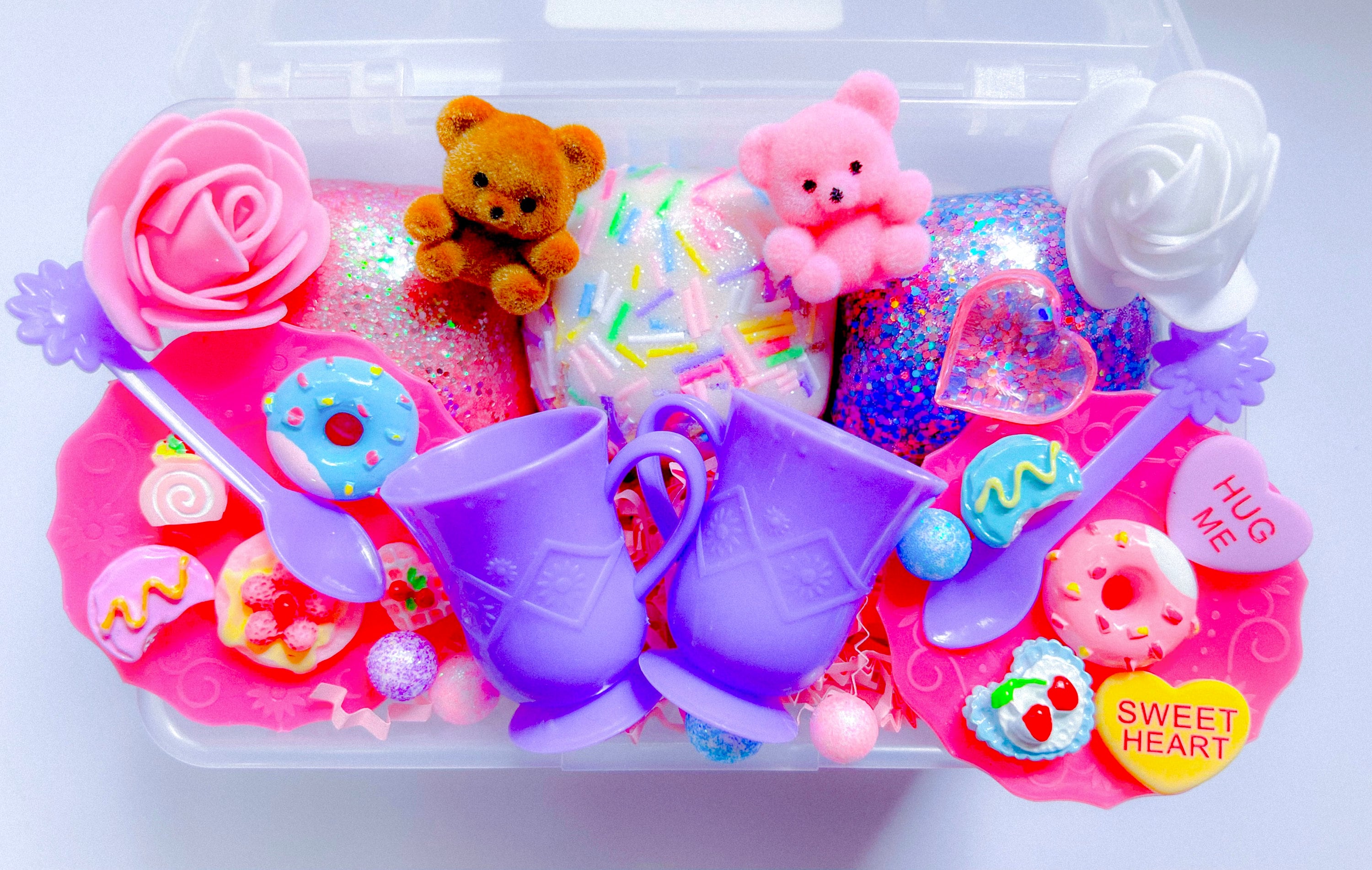 Mid-sized Teddy Bear Tea Party, Play Dough Kit, Playdough Kit, Playdoh Kit,  Playdough Sensory Kit, Busy Box, Play Doh Kit, Kids Gift Girl 