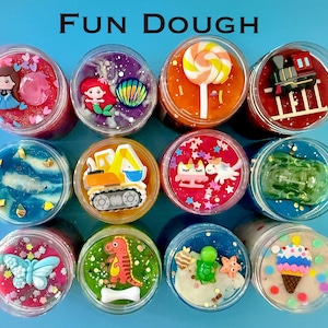 FUN DOUGH!Play Dough Jars,Homemade Play Dough,Kids Party Favors,Goodie Bags,Birthday gift,Playdoh,gift for kids, gift for kids,playdough kit