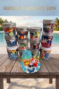 Summer Sensory Play dough Jars,Boy Girl Gift, Play dough kit,Party Favors,Goodie Bags Birthday, Playdough Sensory kit, slime jar,travel