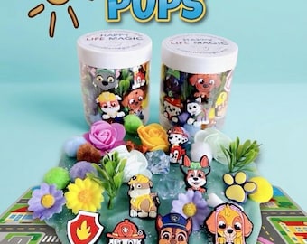 Rescue Pups 8 oz. Sensory Play Dough Jar, Puppy Hero Birthday Party Favor,Custom Dog Patrol Goodie Bag Stuffer,playdoh kit Jars