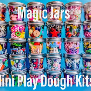 MAGIC Play dough Jars, Play dough kit,Kids Party Favors, Goodie Bags,Birthday Party Favors, Playdoh, Birthday gift for kids, girls boys gift