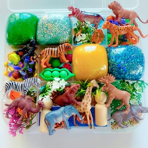Zoo Play Dough kit, Playdough kit, Play dough kit, Play dough set, Busy Box, Kids Gift,toddler present, kids gift for boys girls,playdoh kit