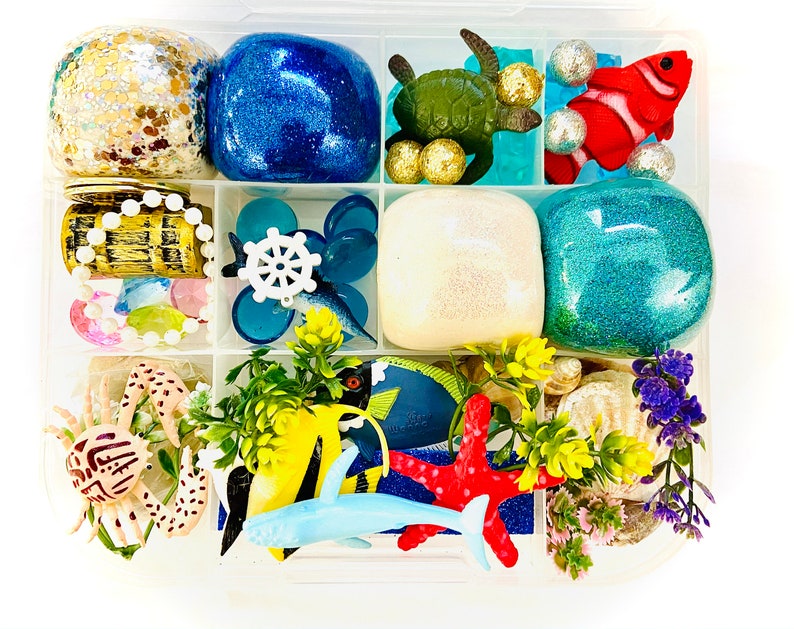 Ocean Play Dough Kit Play Dough Kit Playdough Sensory Kit Etsy