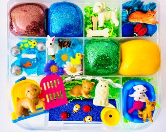 Backyard Pets ,Play dough kit, Playdough kit, Sensory kit, Playdough sensory kit, Sensory bin, Busy box, Playdoh kit, Play doh kit