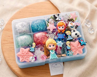 Snow Princess Full SizenPlaydough Kit Frozen Gift for Girl Playdoh Kit Gift Idea Play Doh Sensory Kit Frozen Birthday Gift Princess Favor