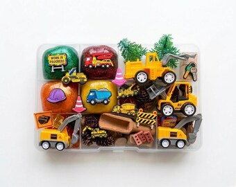 Juego De Plastilina Con Hormigonera Y Vehículos De Obra | 4 Colores | Maletín Portátil | Regalo Para 3+ Años