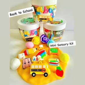 Back to School Sensory Jar, Playdoh First Day of School Craft,Class Gifts, Kids Party Favors,Sensory Kit, Playdough Kit, Gift For Students,