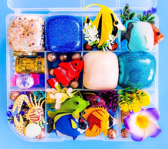 Under the Sea,play Dough Kit, Playdough Sensory Kit, Playdough Kit,sensory  Box, Kids Busy Box, Sensory Bin, Play Doh Kit, Summer Sensory Kit 