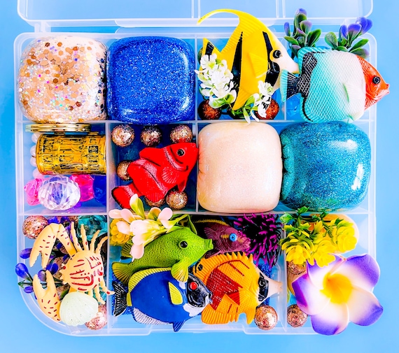 Under the Sea,play Dough Kit, Playdough Sensory Kit, Playdough Kit,sensory  Box, Kids Busy Box, Sensory Bin, Play Doh Kit, Summer Sensory Kit 