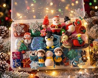 Kit de plastilina navideña de Papá Noel, kit de plastilina navideña, kit sensorial de invierno, regalos de Navidad para niños y niñas, kit de plastilina, set de plastilina