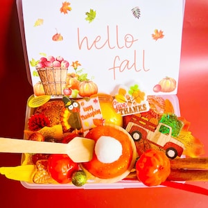 Mittleres Herbst-Kit, Erntedank-Playdoh-Kit, Sensorisches Kit für Knetmasse, Sensorisches Herbst-Kit, Danksagungsaktivität, Herbst-Bastelkinder