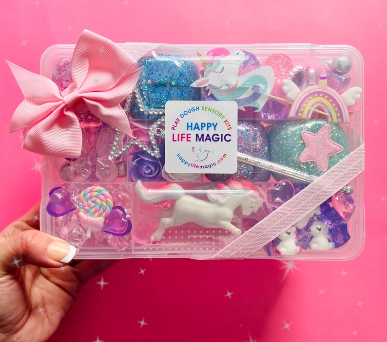 Unicorn Wonderland Play Dough Kit, Custom Birthday Gift for Kids,Play Dough kit for Kids,Girls boys Gift,Babies gift,Toddler Present,playdoh image 2