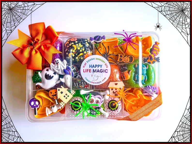 Halloween Play dough kit, Halloween sensory kit,Halloween basket sensory kit, Halloween Gifts for kids, Halloween playdoh,Halloween play kit image 3