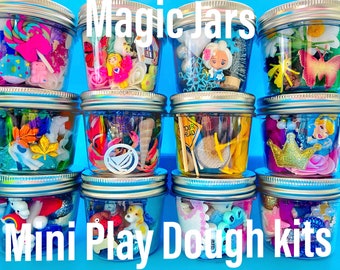 MAGIC Play dough Jars, Play dough kit,Kids Party Favors, Goodie Bags,Birthday Party Favors, Playdoh, Birthday gift for kids, girls boys gift