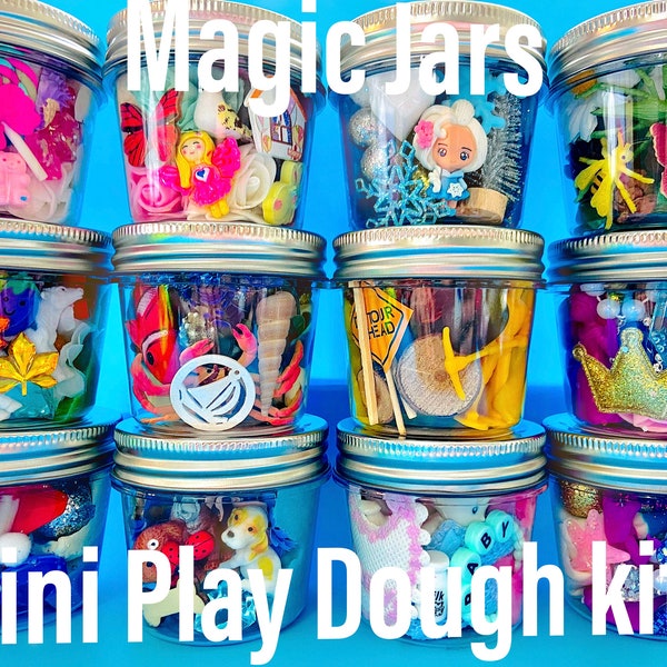 MAGIC Play dough Jars, Play dough kit,Kids Party Favors, Goodie Bags,Birthday Party Favors, Playdoh, Birthday gift for kids, girls boys gift