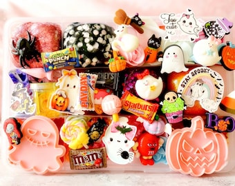 Girly Halloween Play Dough Kit, Halloween Sensory Playdough Kit, Gift for Girls, Spooky Playdoh, present, birthday, cute spooky Halloween