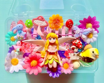 Mid- Sized Fairy Garden Play Dough Kit, girls gift, playdoh kit,Sensory Kit,girl boy present,birthday gift for girls,party favors