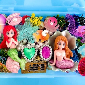 Kit de massinha de modelar de sereia de tamanho médio, kit sensorial, conjunto de massinha de modelar de presente de sereia, presente para meninas, kit sensorial, presente para crianças, presente de aniversário personalizado para meninas