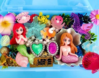 Kit de plastilina de sirena, kit sensorial, set de plastilina de sirena, regalo para niñas, kit sensorial, presente, regalo de cumpleaños personalizado para niñas