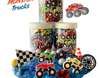 Monster Trucks 8 oz. Play Dough Jar,Party Favors,Kids Birthday Goodie Bags,Boys Christmas Gift for kids, sensory Stocking stuffers,playdough