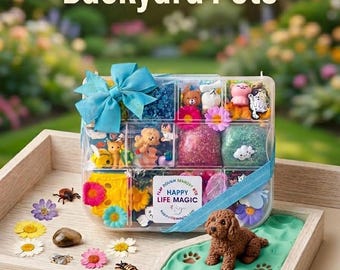 Backyard Pets Play Dough kit, Play Dough kit, Playdough kit, playdoh kit, play doh kit, Busy Box, Sensory Kit, Kids gift, sensory bin