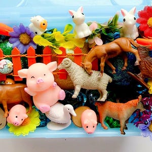Bauernhoftiere Mitte, Knete Kit, Frühlings Kit, Sensorisches Kit, Spielzeug Korb, Geschenk für Kinder, Kleinkind Geschenk, Bauernhof