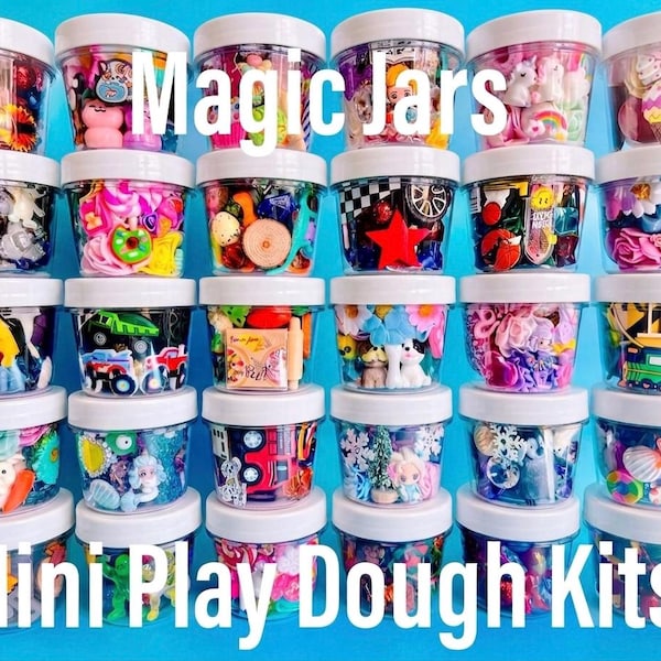 Deegpot MAGIC zintuiglijk spelen, feestartikelen, bulk verjaardagscadeautjes kleinigheidjes, mini potjes playdough kit, aangepaste klascadeaus voor kinderen, PlayDough To Go