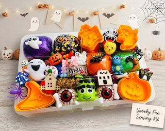 Halloween Play Dough Sensory Kit, Spooky Creations, All Natural Playdough, Boys Girls Gift