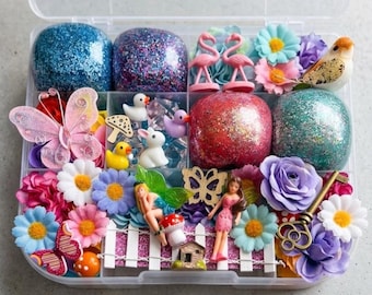 Fairy Garden Play Dough Kit,Sensory kit,play dough kit, Playdoh sensory kit,Gift for Girls, Fairy Garden present, playdough kit,Fairy Garden