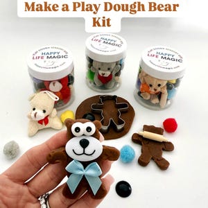 Knetmasse Bär Set machen, Knetmasse Glas, Knetmasse Set, Kleinkind Geschenk, Geschenk für Kinder, Sensorisches Spielzeug zum Mitnehmen,