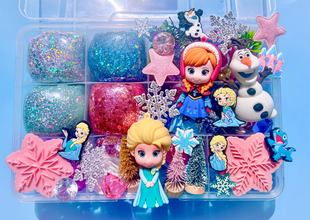 Kit de plastilina Snow Queen, kit Playdoh, kit sensorial Frozen