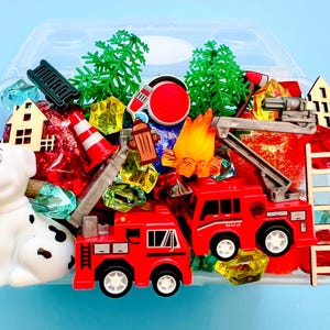 Mid - Sized Fire Truck Play dough Kit, Playdough Kit, Play Dough sensory Kit,Playdoh Kit,Sensory kit,kids gift, toddler gift boy