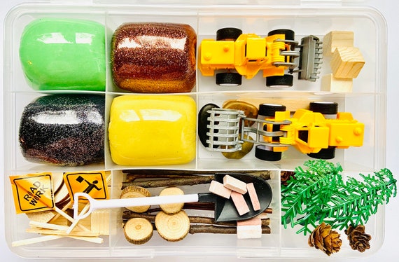 Construction Play Dough Kit Wood Scoop Play Dough Kit