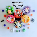 SHIPS TODAY! Halloween Play Dough Jars,Halloween party favors,Halloween sensory,Play Dough kit, Halloween classroom gift for kids,Boo Basket