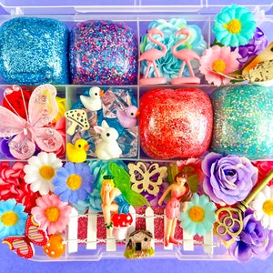 Fairy Garden Play Dough Kit,Sensory kit, play dough kit, Playdoh sensory kit,Gift for Girls, Fairy gift for kids, playdough kit,Fairy Garden